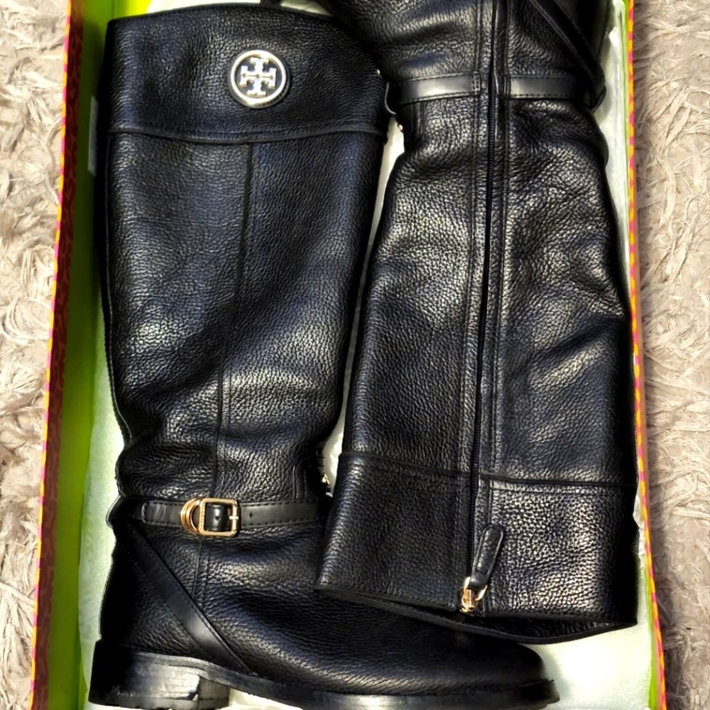 Tory Burch Teresa Riding Boots Tumbler leather 9.5